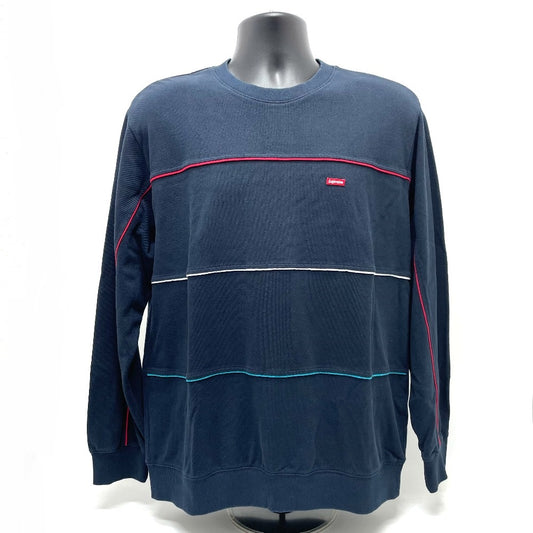 Supreme 17AW Multicolor Piping Pique Crewneck アパレル 長袖 トップス トップスその他 コットン メンズ ネイビー