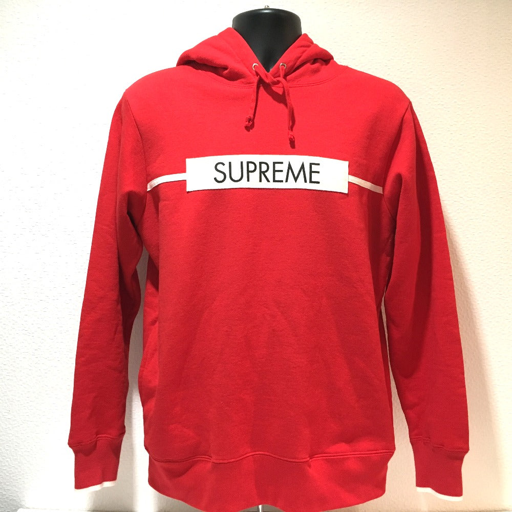Supreme プルオーバー パーカー 17SS ロゴ フーデッド スウェット パーカー コットン メンズ レッド レッド