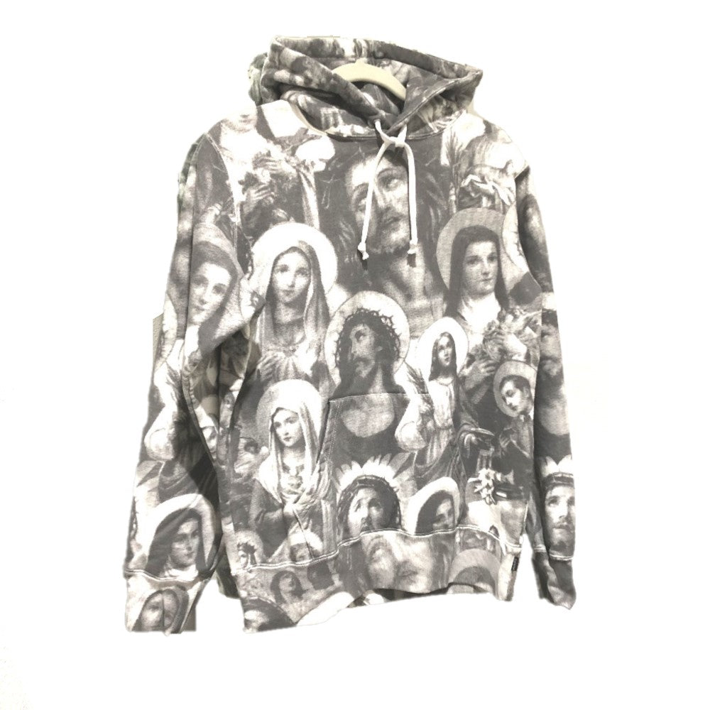 Supreme Jesus and Mary Hooded Sweatshirt, 18AW, Men's, Cotton, Dark Gray