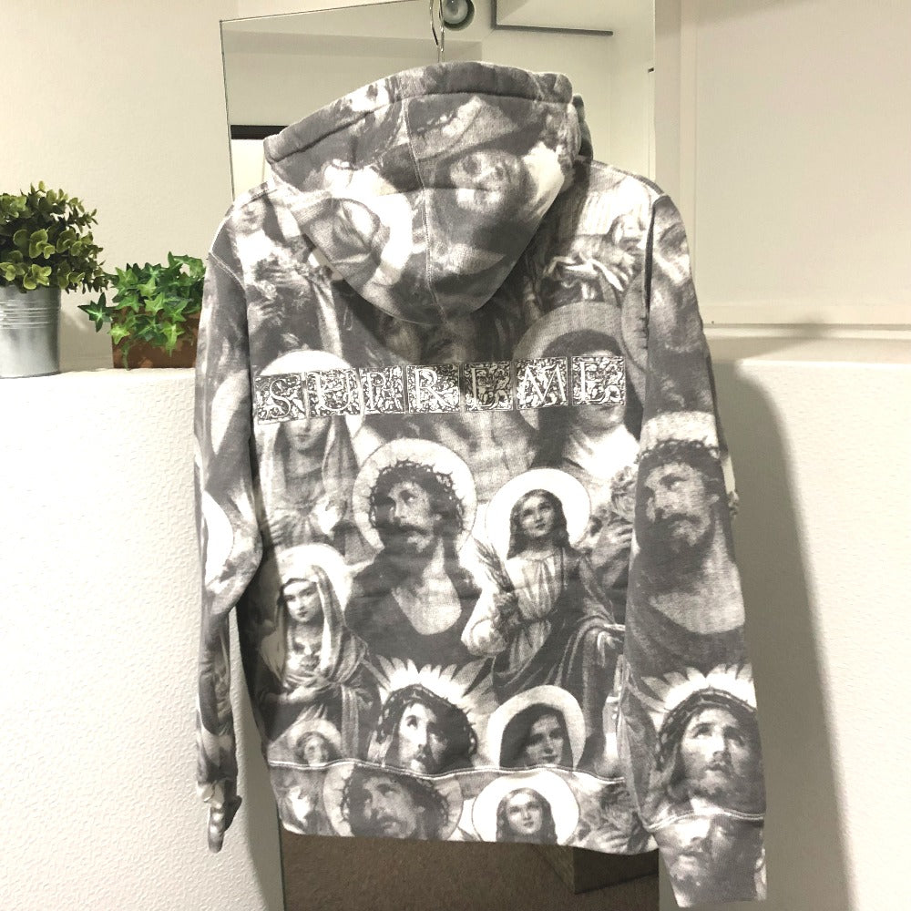 Supreme Jesus and Mary Hooded Sweatshirt, 18AW, Men's, Cotton, Dark Gray