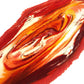 HERMES Pleated Scarf, Pleated Carré, "Smiles in the Third Millenary," Silk, Orange, Women's