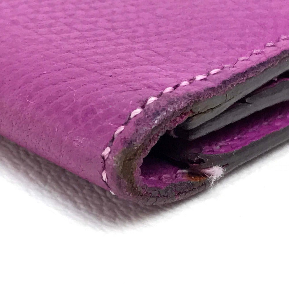 HERMES Bearn soufflet gusseted long wallet by Epson, women's, cyclamen, purple