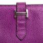 HERMES Bearn soufflet gusseted long wallet by Epson, women's, cyclamen, purple