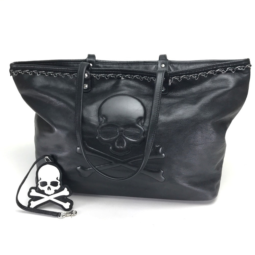 mastermind JAPAN Skull Bag, Shoulder Bag, Tote Bag, Leather, Unisex, Black