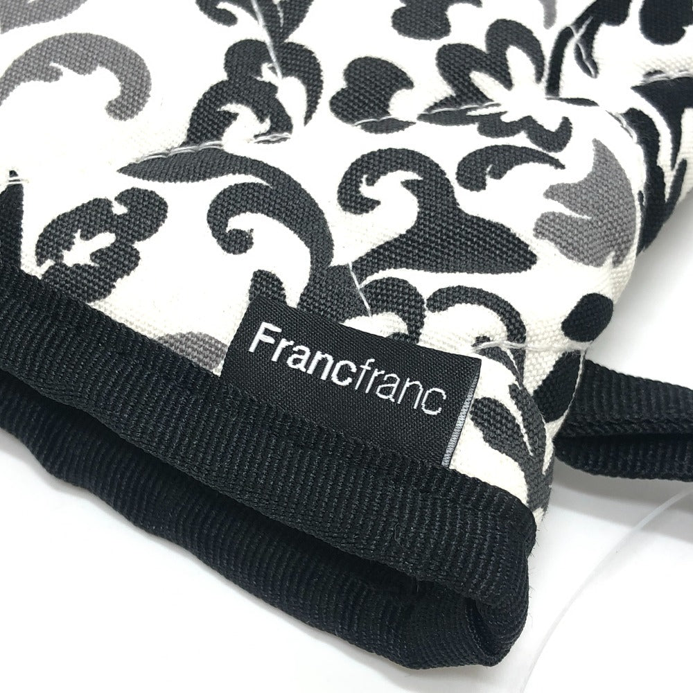 Francfranc ダマスク柄 ネオ クルク ミトン 鍋つかみ 両手 キッチン用品 雑貨 コットン ユニセックス ホワイト