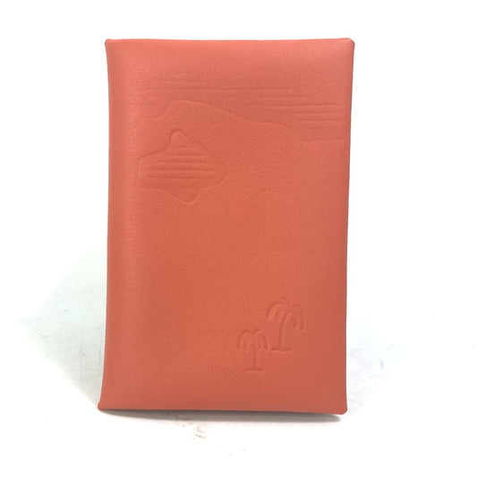 HERMES 名刺入れ パスケース カルヴィ ヤシの木 デザイン 2つ折り カードケース スイフト ユニセックス オレンジ