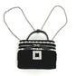 ROGER VIVIER RBWANMH70000LU クリスタル フェイクパール ヴァニティ カバン マイクロ 2WAY バッグ 斜め掛け ハンドバッグ ベルベット レディース ブラック