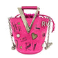 ROGER VIVIER ファニーラブ 2WAY カバン チェーン ショルダーバッグ ハンドバッグ スエード レディース ピンク