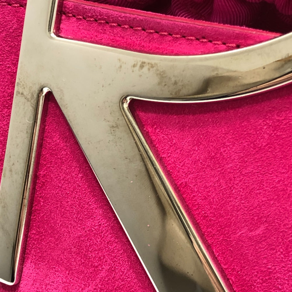 ROGER VIVIER ファニーラブ 2WAY カバン チェーン ショルダーバッグ ハンドバッグ スエード レディース ピンク