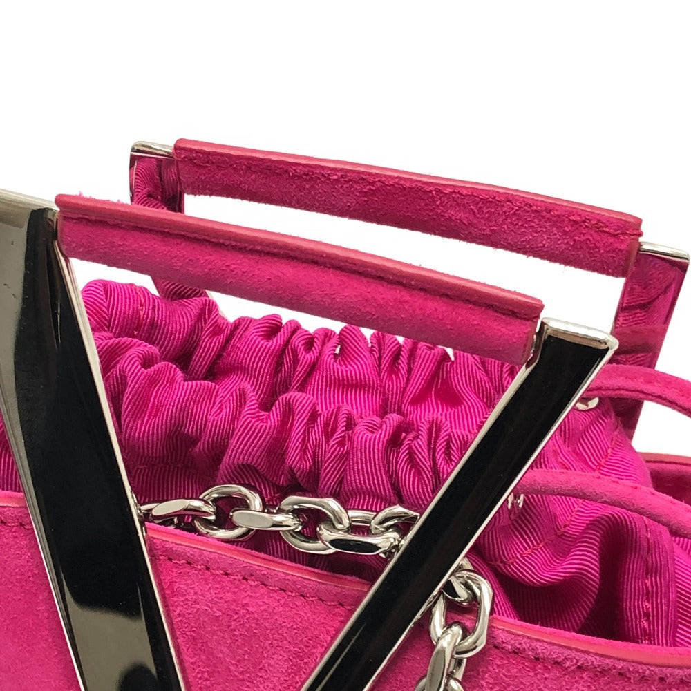 ROGER VIVIER ファニーラブ 2WAY カバン チェーン ショルダーバッグ ハンドバッグ スエード レディース ピンク