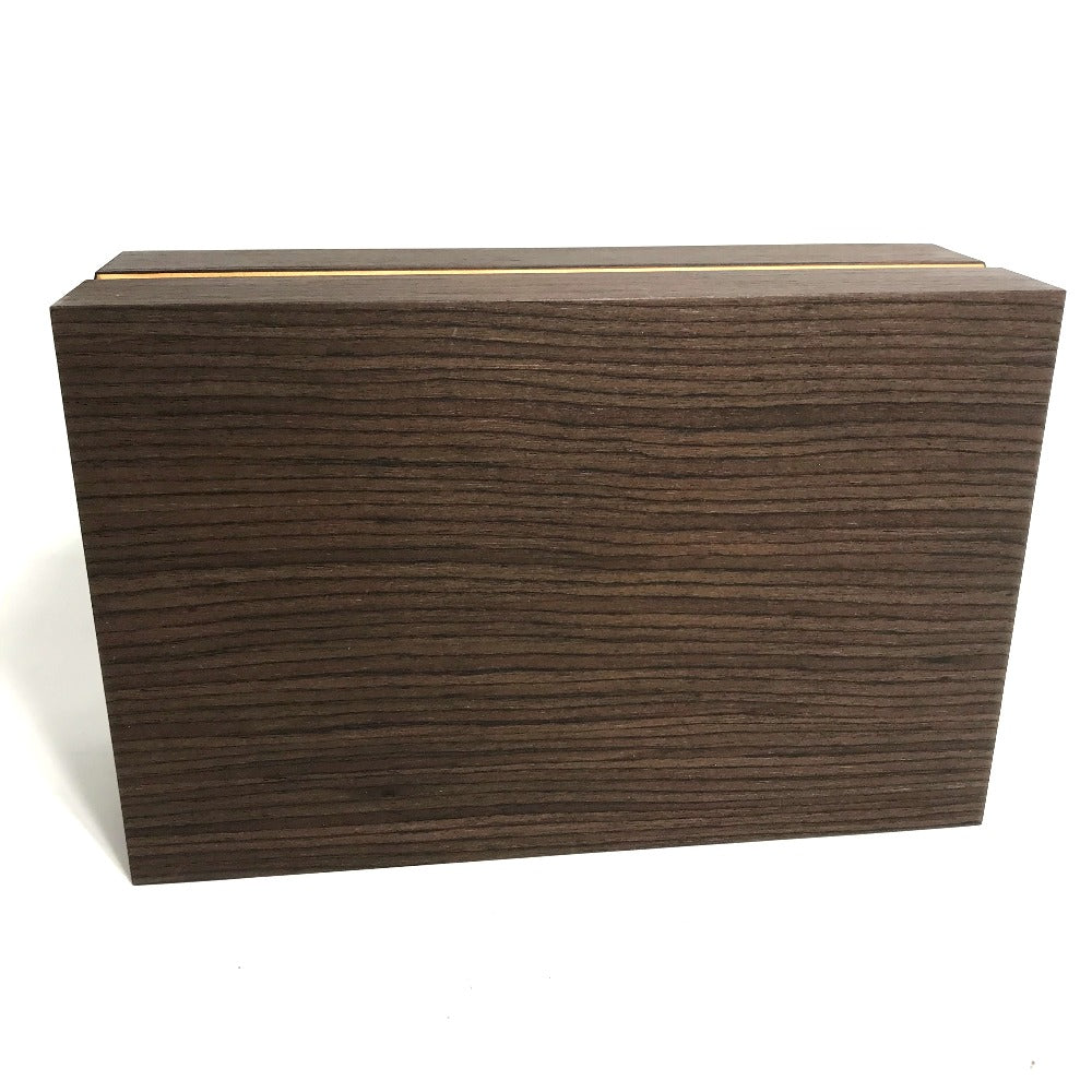 HERMES 2-piece pair watch case, watch case, accessory case, men's, brown wood