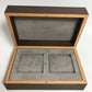 HERMES 2-piece pair watch case, watch case, accessory case, men's, brown wood
