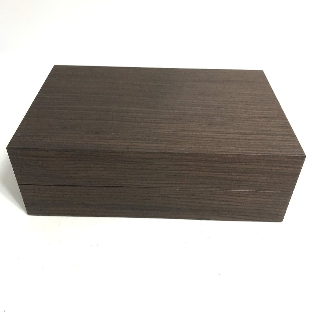 HERMES 2-piece pair watch case, watch case, accessory case, men's, brown wood