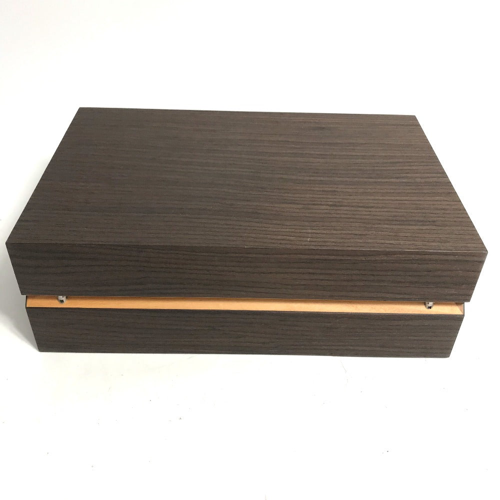 HERMES 2-piece pair watch case, watch case, accessory case, men's, brown wood