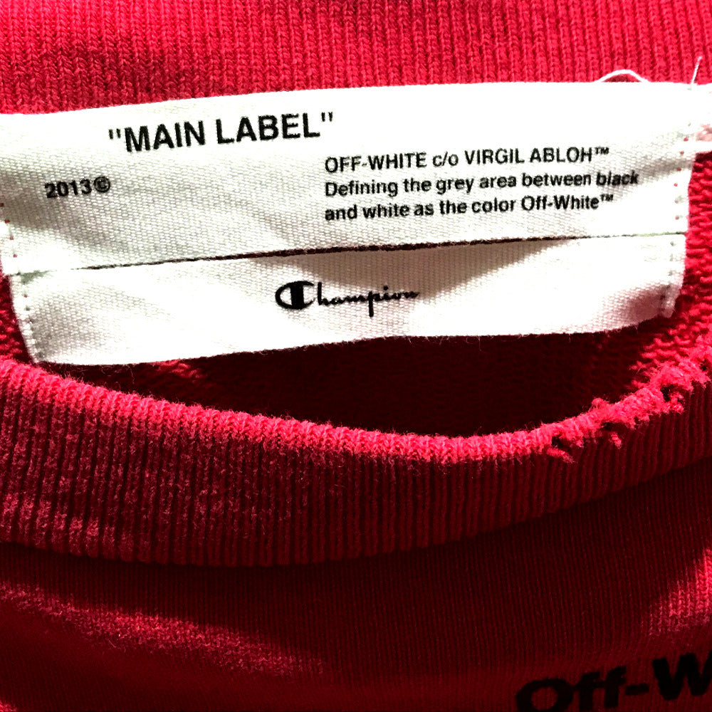 OFF-WHITE OMBA021S188750502010 トレーナー 2018SS チャンピオン コラボ クルーネック アパレル スウェットシャツ スウェット コットン メンズ レッド レッド×ブラック