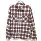 OFF-WHITE Men's Red Long Sleeve Spray Check Button-Down Cotton Shirt