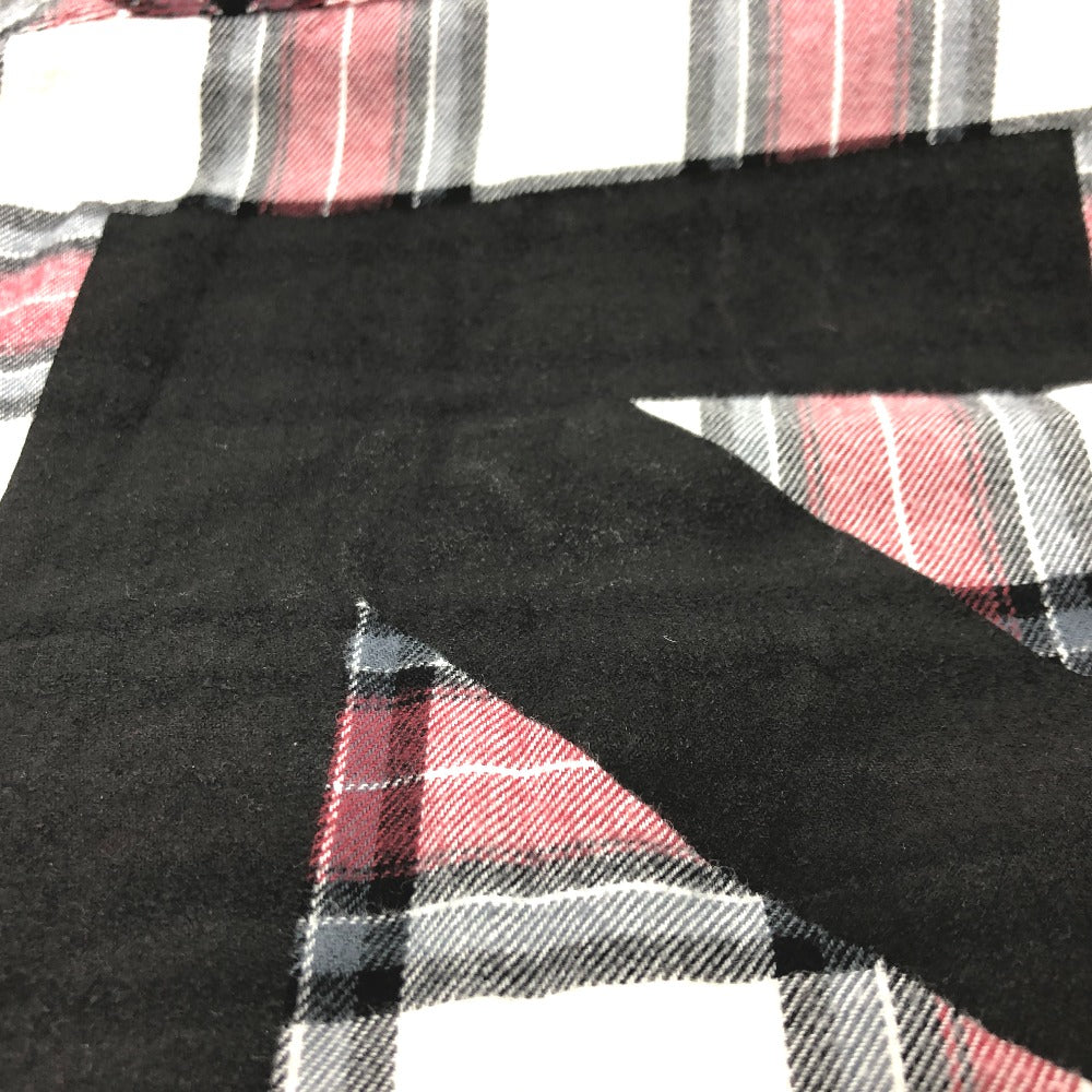 OFF-WHITE Men's Red Long Sleeve Spray Check Button-Down Cotton Shirt