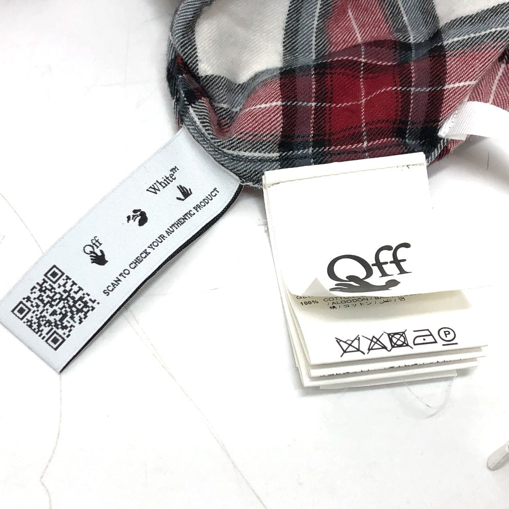 OFF-WHITE Men's Red Long Sleeve Spray Check Button-Down Cotton Shirt