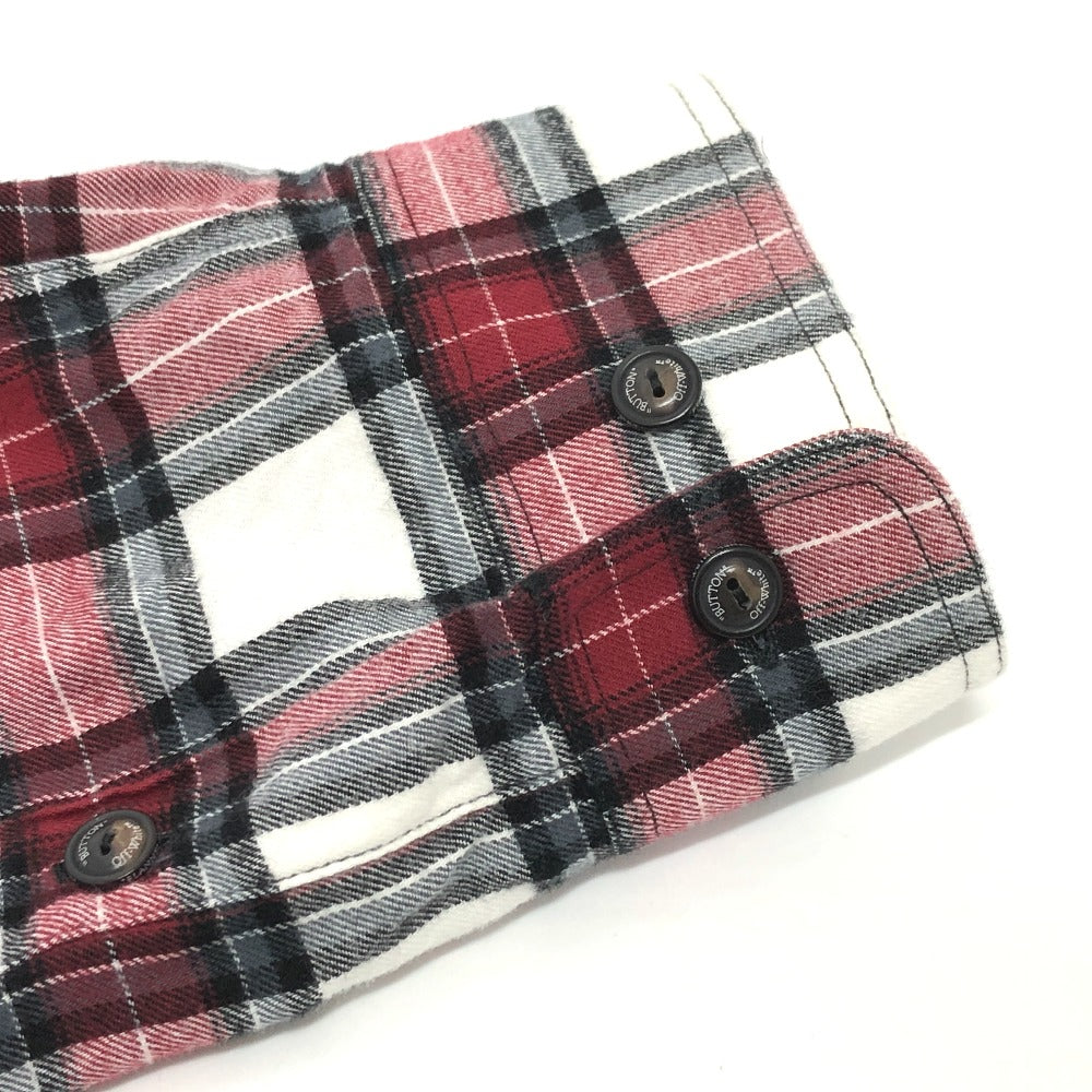 OFF-WHITE Men's Red Long Sleeve Spray Check Button-Down Cotton Shirt