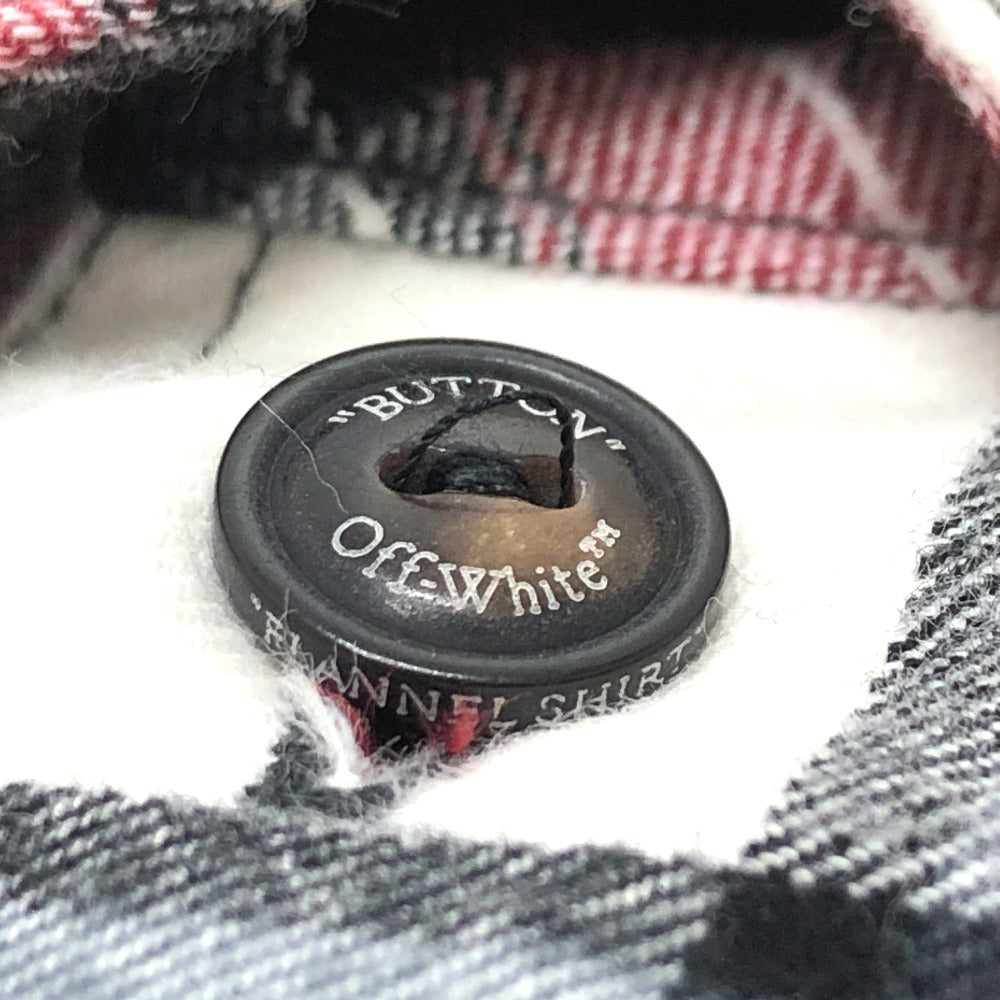 OFF-WHITE Men's Red Long Sleeve Spray Check Button-Down Cotton Shirt