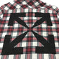 OFF-WHITE Men's Red Long Sleeve Spray Check Button-Down Cotton Shirt