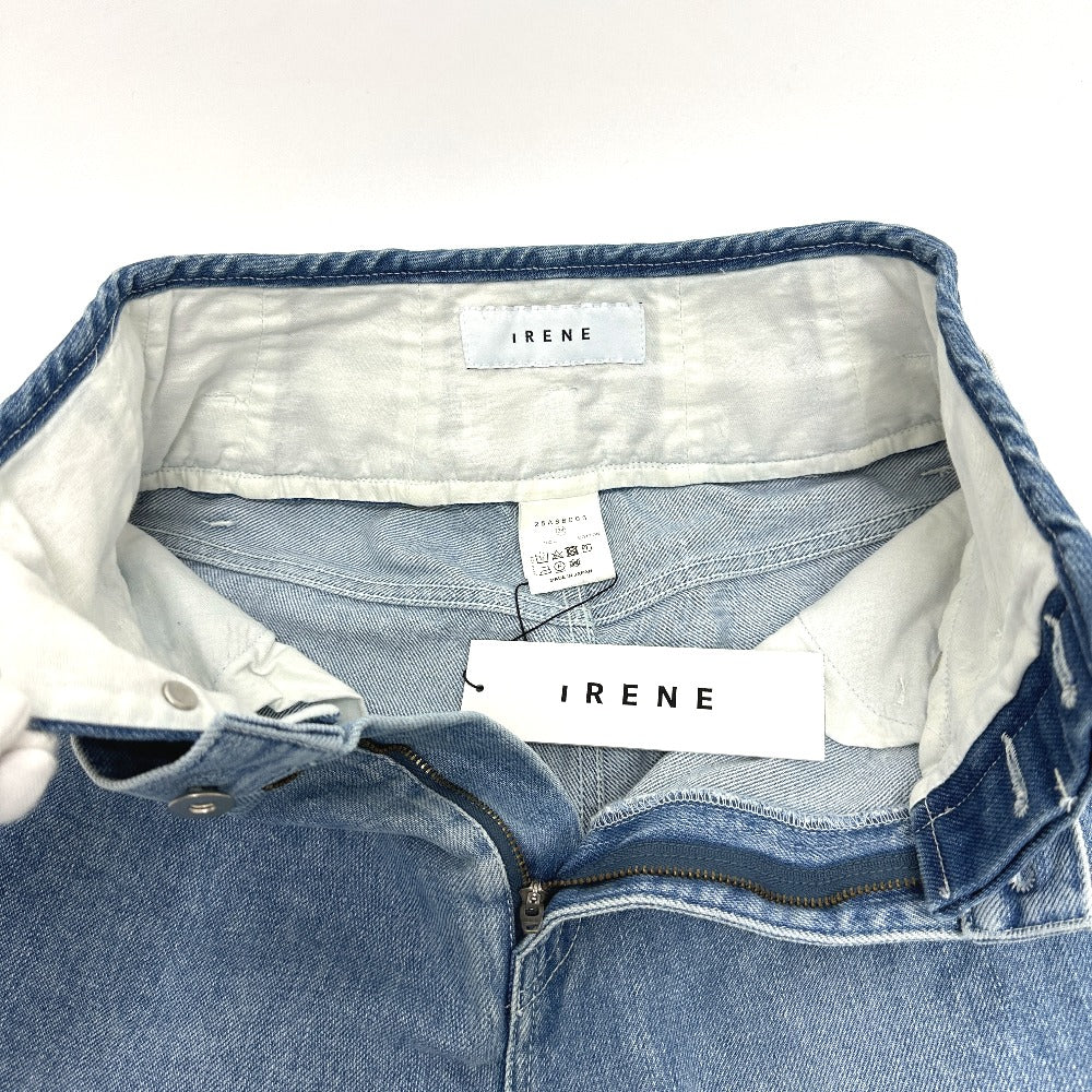 IRENE 25A88003 ダブルウエストデニムパンツ アパレル ボトムス ジーンズ デニムパンツ コットン レディース ブルー