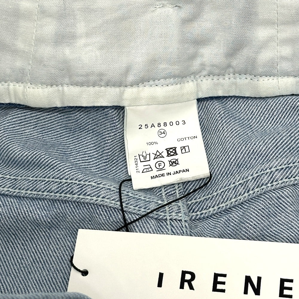 IRENE 25A88003 ダブルウエストデニムパンツ アパレル ボトムス ジーンズ デニムパンツ コットン レディース ブルー
