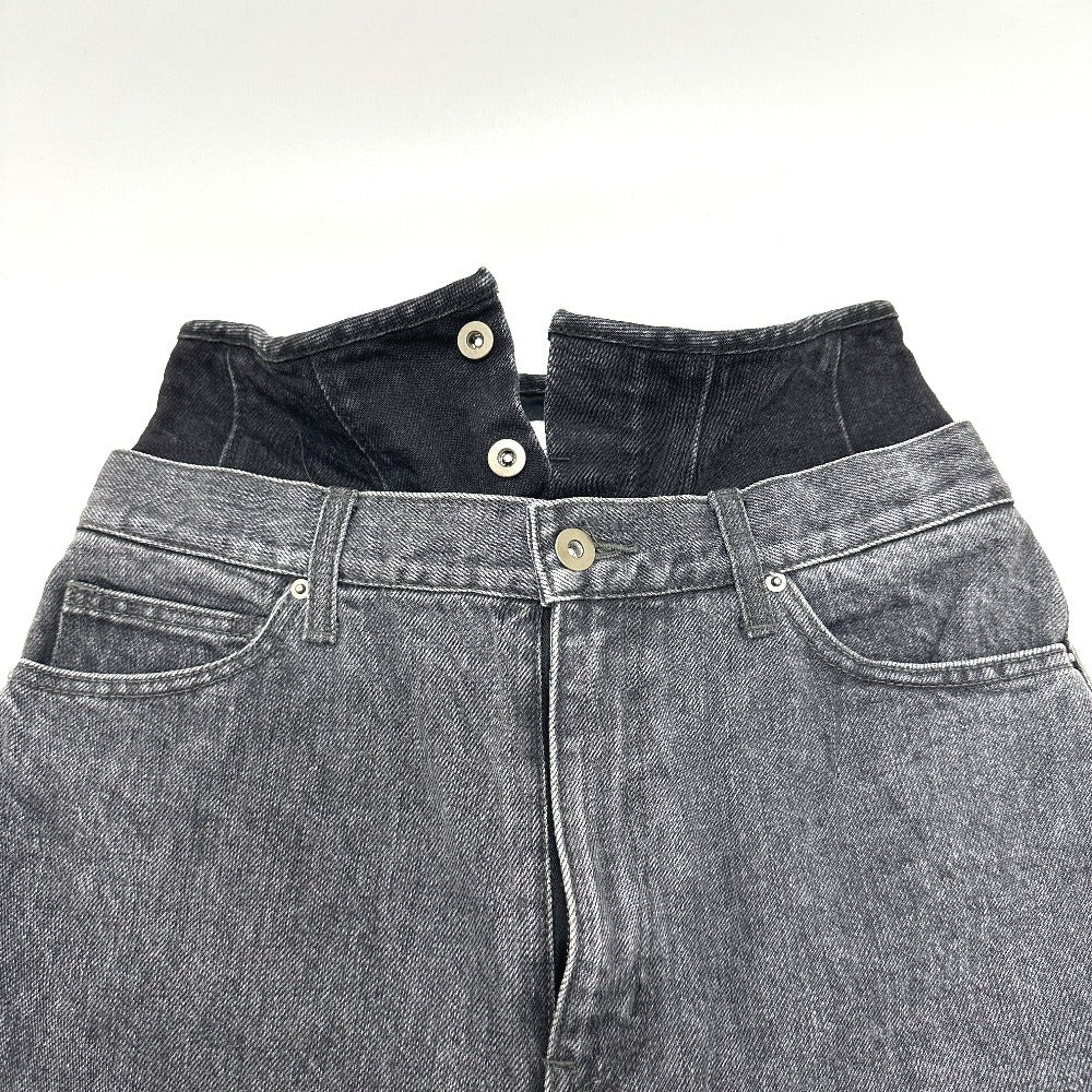 IRENE 25A88004 ダブルウエストデニムパンツ アパレル ボトムス ジーンズ デニムパンツ コットン レディース ブラック