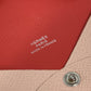 Hermes Bicolor Calvi Verso Business Card Holder, Bifold Pass Case, Card Case, Epson, Women's, Pink