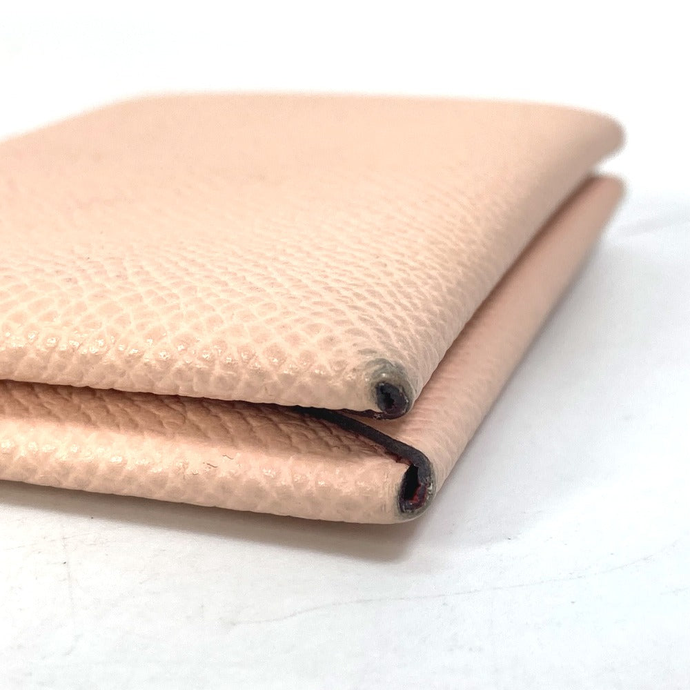 Hermes Bicolor Calvi Verso Business Card Holder, Bifold Pass Case, Card Case, Epson, Women's, Pink