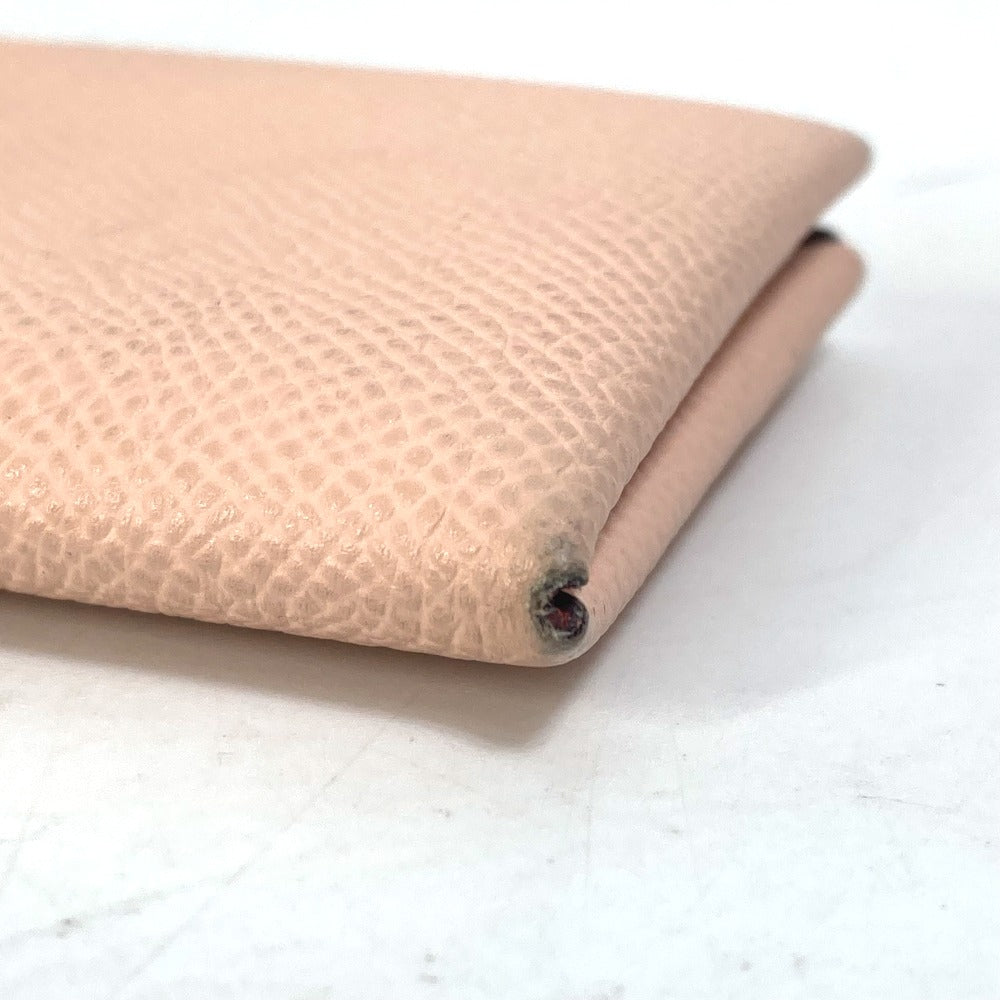 Hermes Bicolor Calvi Verso Business Card Holder, Bifold Pass Case, Card Case, Epson, Women's, Pink