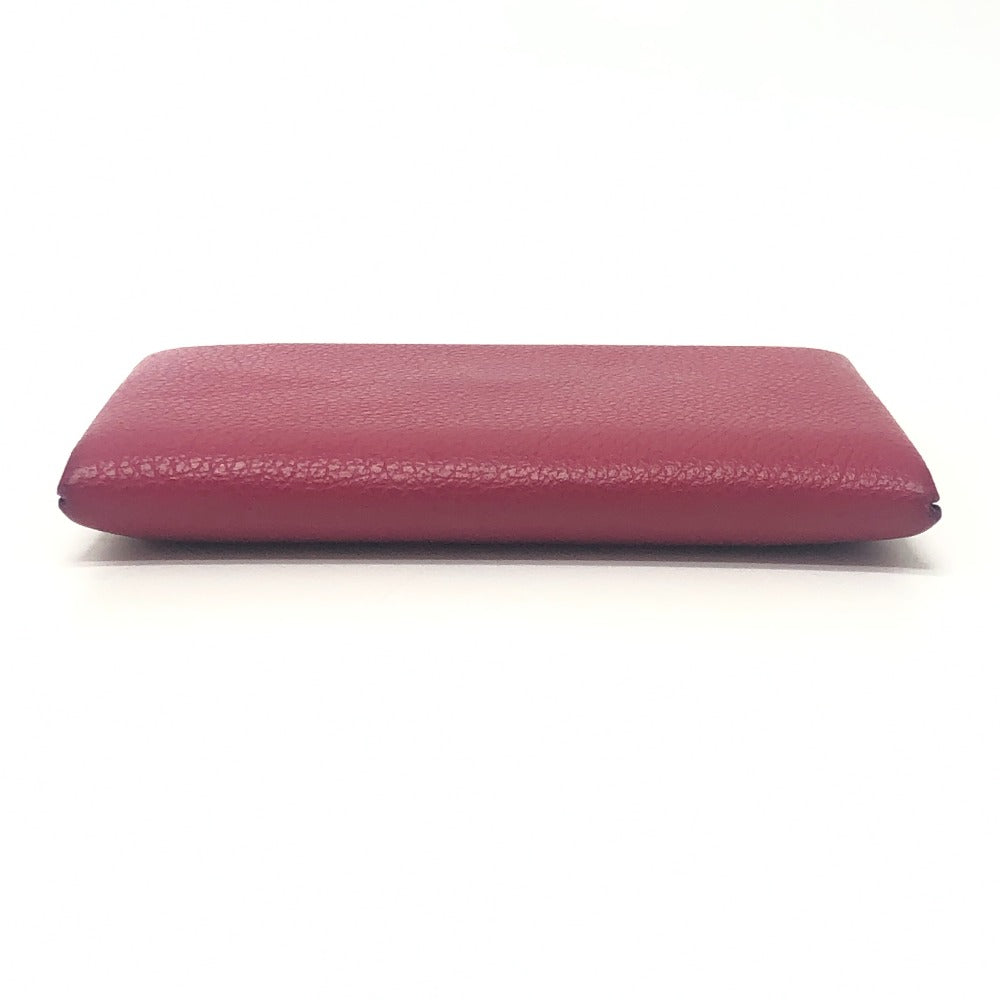 HERMES Calvi silver hardware bifold card case, business card holder, and coin case in Evercolor rose pink.