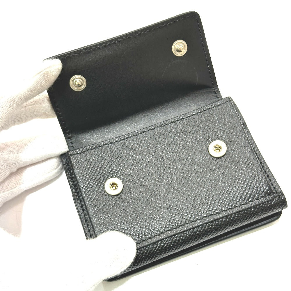 Maison Margiela SA2UI0005 Stitch Compact Wallet, Short Tri-fold Leather Wallet, Women's, Black