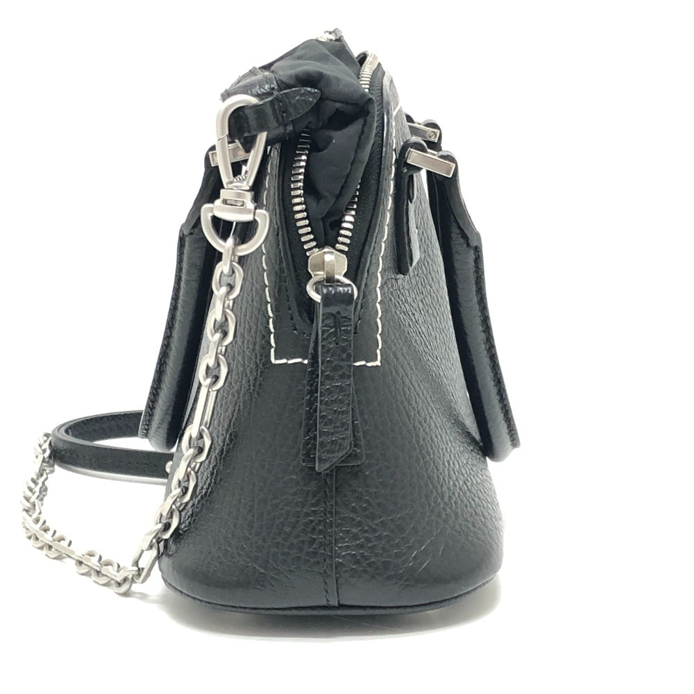 Maison Margiela 56WG0081 5AC マイクロ カバン 2WAY チェーン ショルダー ハンドバッグ レザー レディース ブラック