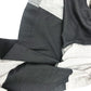 mikomori C0015 A1LR01 Apparel Patchwork Off-the-Shoulder Short Sleeve Flared Dress, Women's, Gray x Black