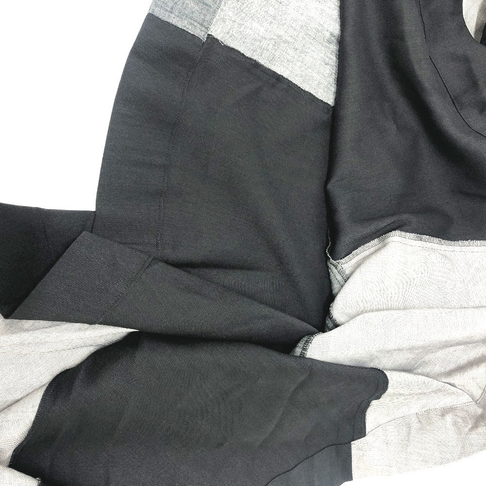 mikomori C0015 A1LR01 Apparel Patchwork Off-the-Shoulder Short Sleeve Flared Dress, Women's, Gray x Black