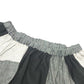 mikomori C0015 A1LR01 Apparel Patchwork Off-the-Shoulder Short Sleeve Flared Dress, Women's, Gray x Black