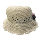 BEBE Accessories - Bebe Paper Hat, Fashion Accessories, Straw Hat with Pom-Poms, Paper, Kids, White