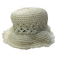 BEBE Accessories - Bebe Paper Hat, Fashion Accessories, Straw Hat with Pom-Poms, Paper, Kids, White
