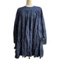 Merlette NYC 4010300290 Ron Herman Collaboration Soliman Apparel Denim Long Sleeve Dress, Cotton, Women's, Blue