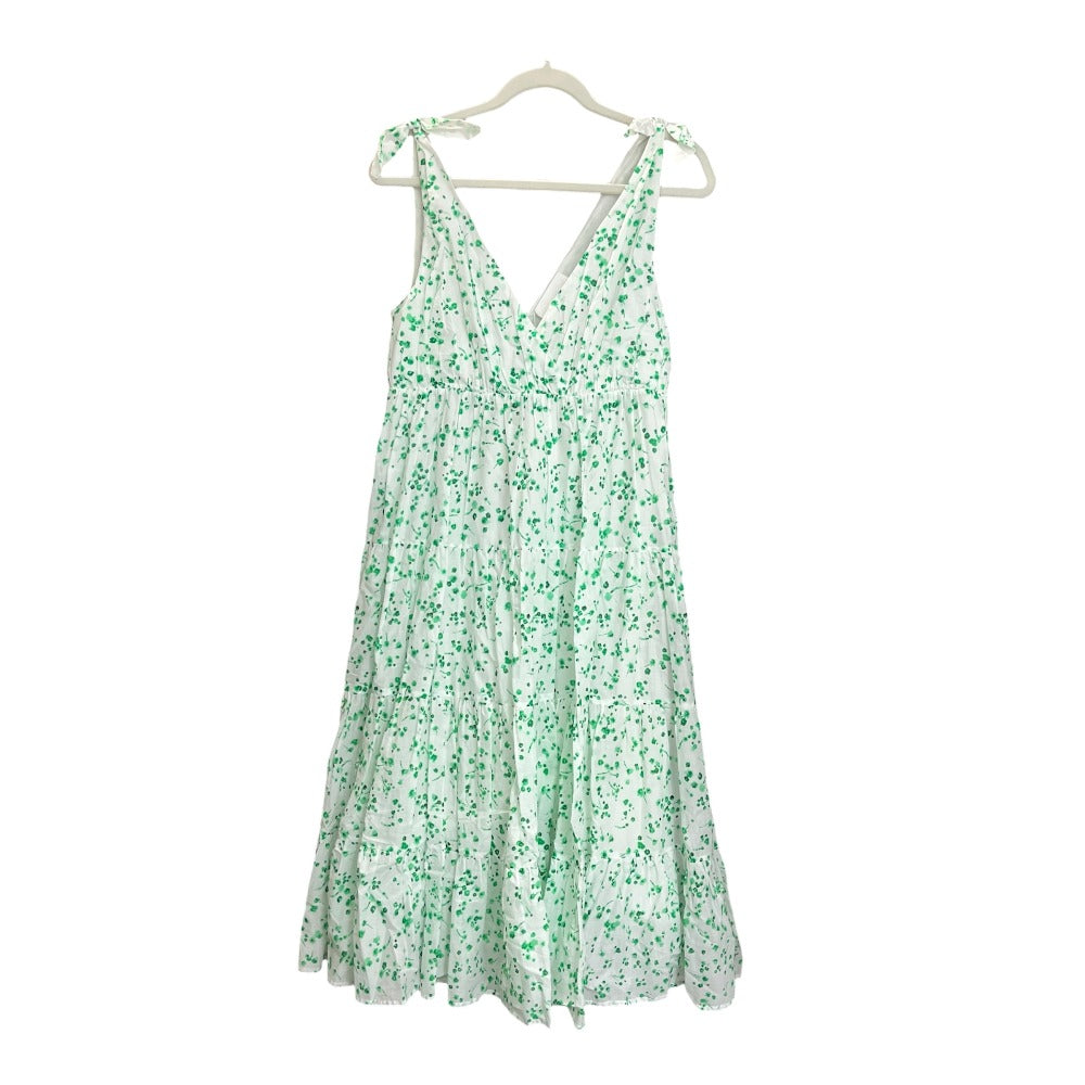 Merlette NYC 3710300023 Floral Print Tiered Skirt Dress, Cotton, Women's, White