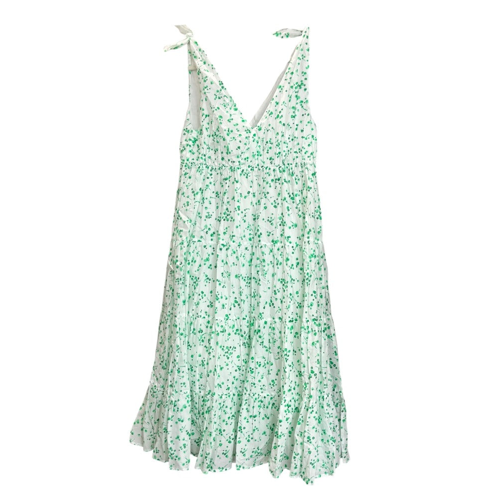 Merlette NYC 3710300023 Floral Print Tiered Skirt Dress, Cotton, Women's, White