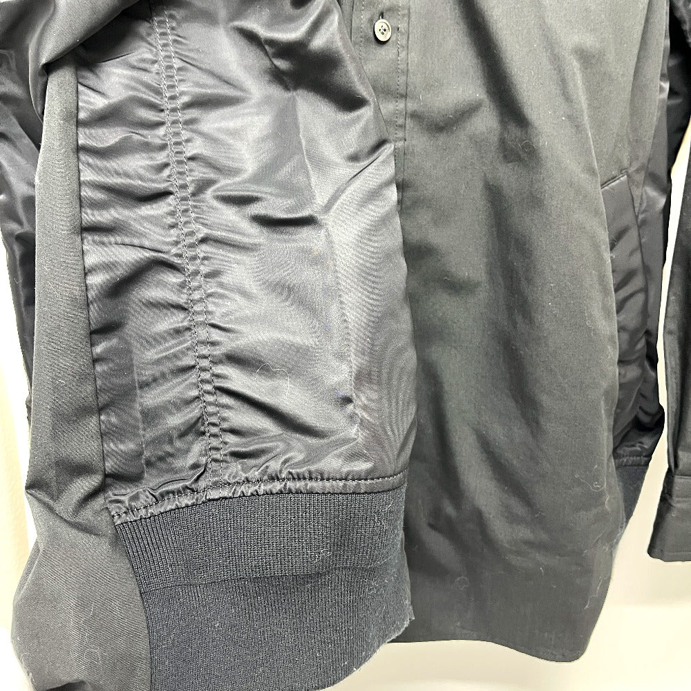 Sacai 24-03326M Spring/Summer 2024 Cotton Oxford Nylon Twill Shirt, Men's Long Sleeve Shirt, Black