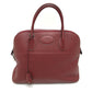 HERMES Bolide 35 2-Way Handbag in Taurillon Clemence Leather, Rouge H Leather with Silver Hardware, Red