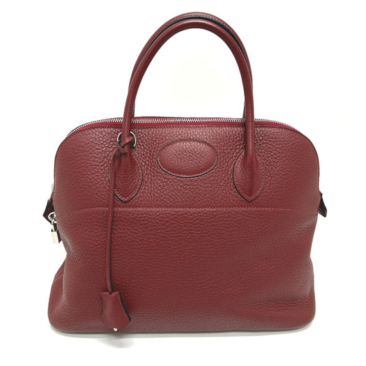 HERMES ボリード35 2WAY ハンドバッグ トリヨンクレマンス レディース ルージュアッシュ SV金具 レッド