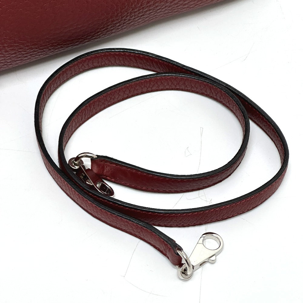 HERMES Bolide 35 2-Way Handbag in Taurillon Clemence Leather, Rouge H Leather with Silver Hardware, Red