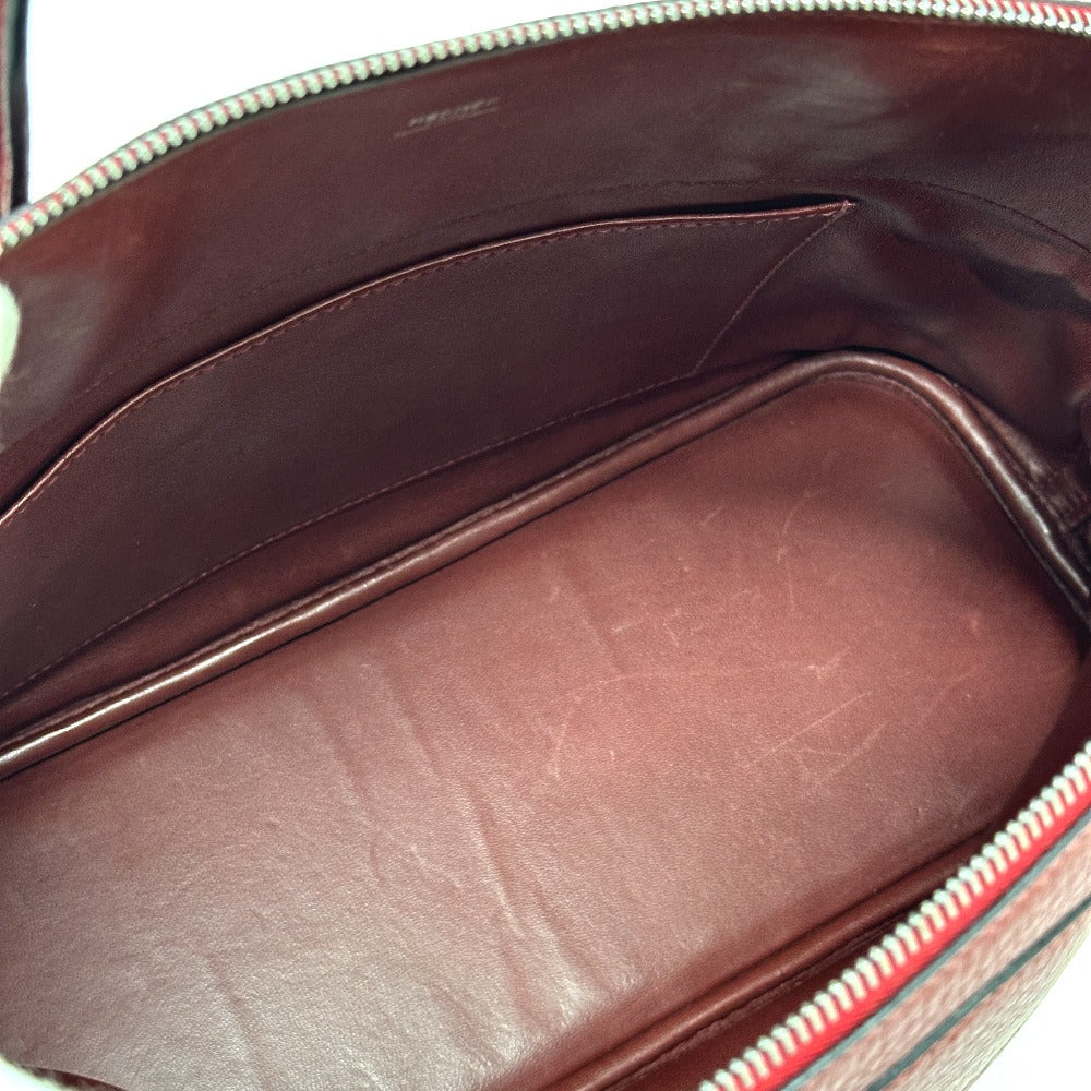 HERMES Bolide 35 2-Way Handbag in Taurillon Clemence Leather, Rouge H Leather with Silver Hardware, Red