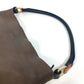 CELINE Two-Tone Striped Tote Bag, Leather Shoulder Bag, Women's, Brown
