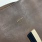 CELINE Two-Tone Striped Tote Bag, Leather Shoulder Bag, Women's, Brown