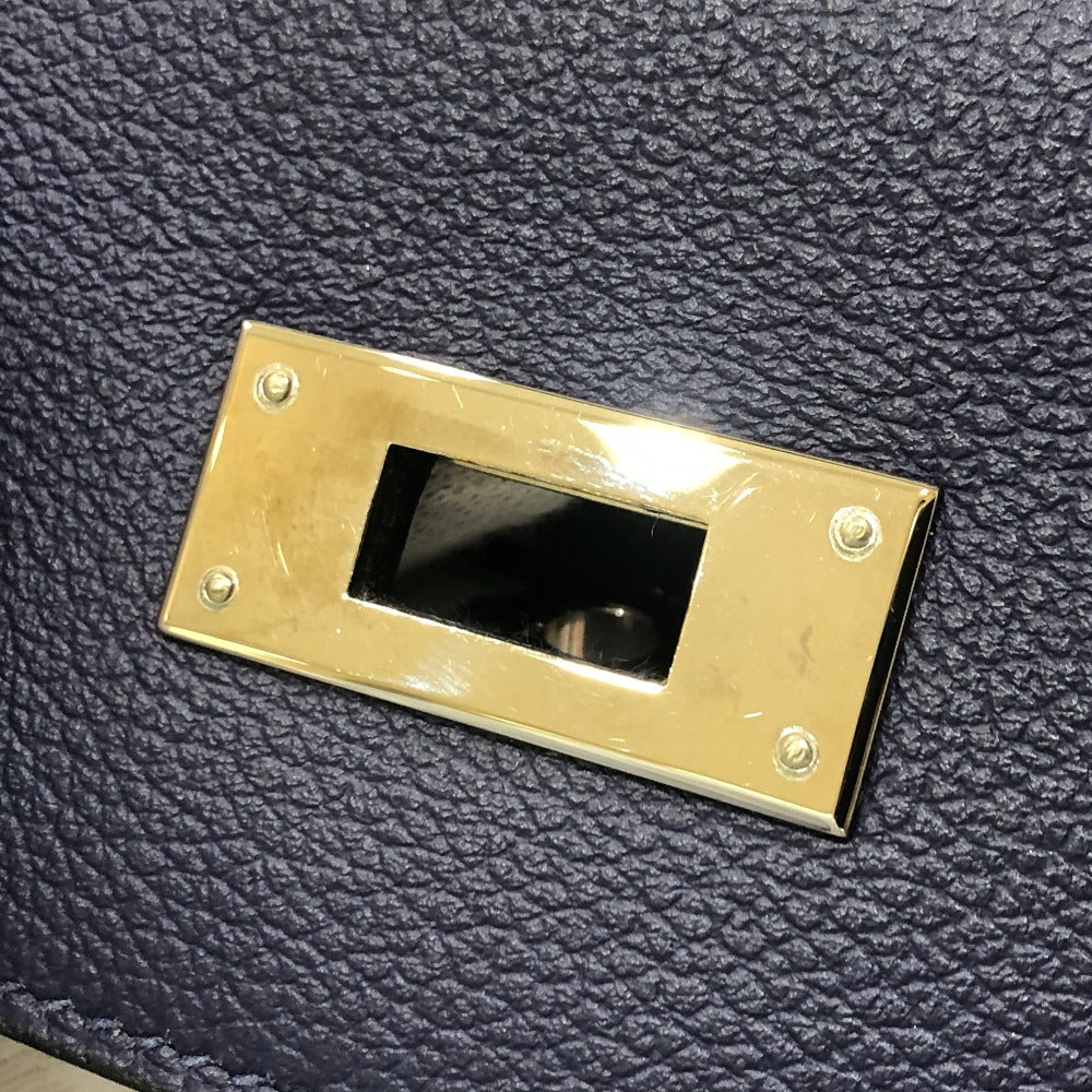 HERMES Kelly Verso 28 Inner Stitching Bag, 2-Way Shoulder Bag/Handbag, Evercolor, Women's, Blue Ankle/Blue Zellige, Silver Hardware